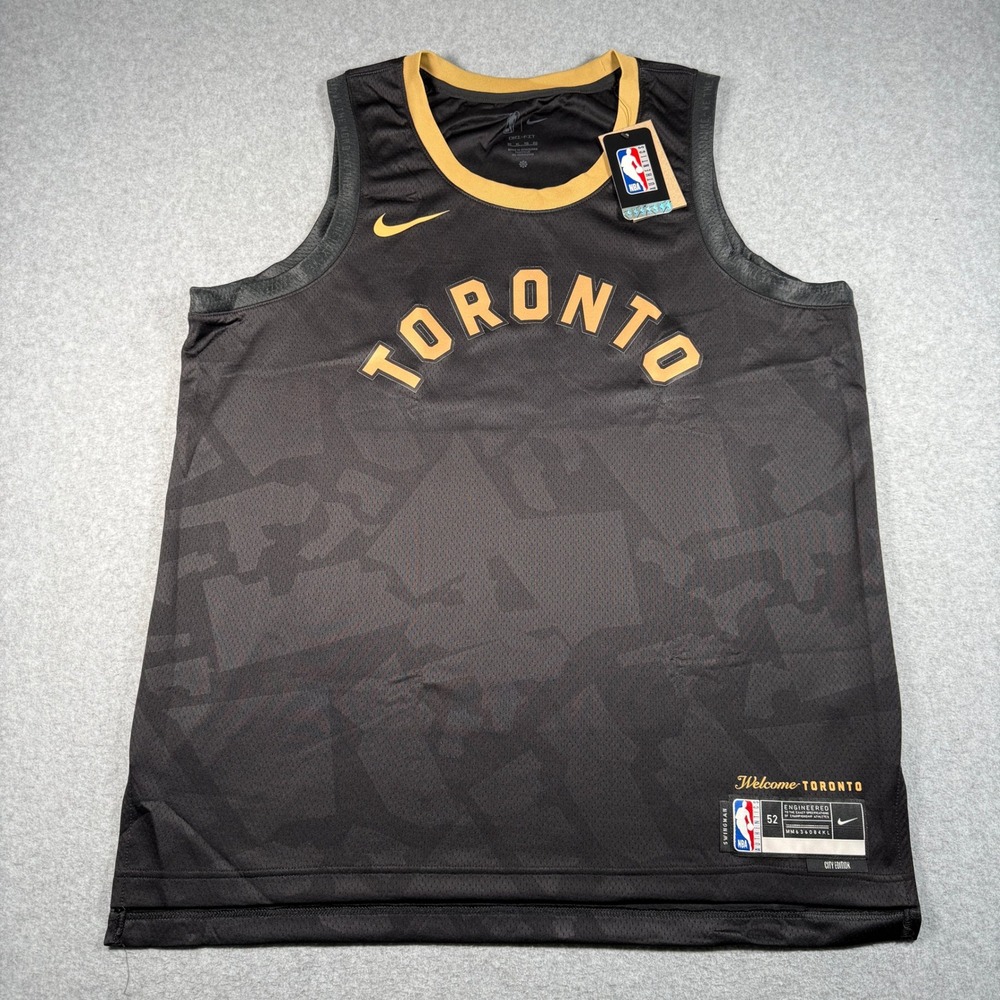 Nike Toronto Raptors City Edition Swingman Jersey Black Gold XL 52 MM636084KL